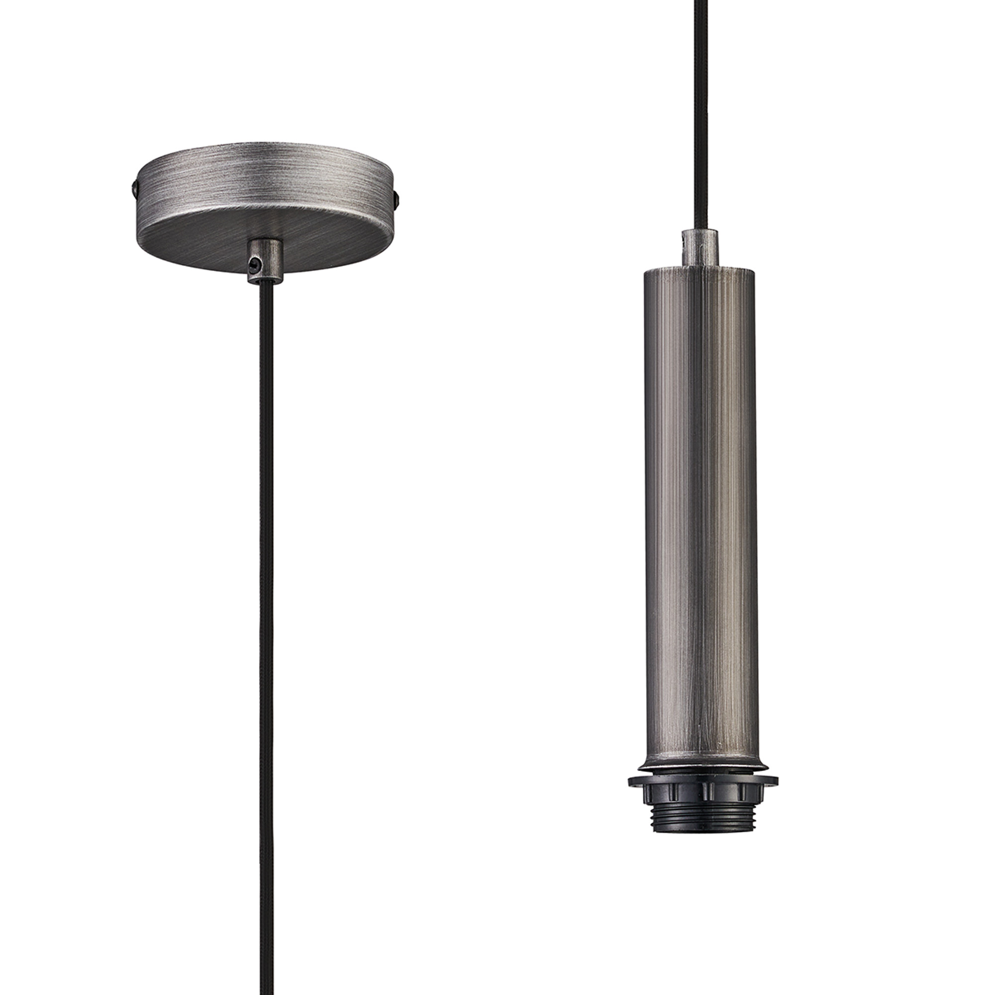 D0890AP  Wick 1.5m 1 Light Pendant, 1 x E27, Aged Pewter